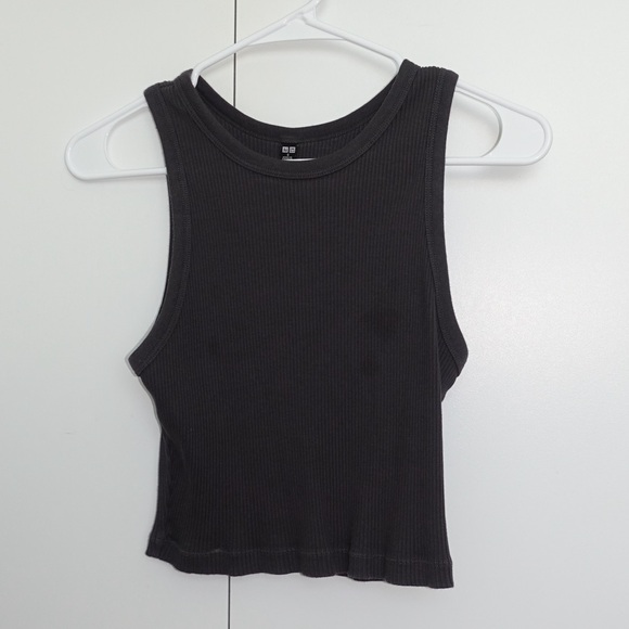 UNIQLO - Ribbed Racer Back Cropped Tank Top - Picture 2 of 6